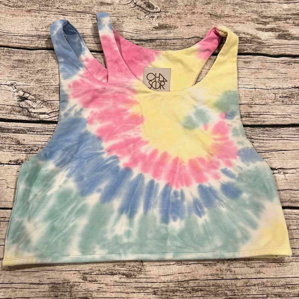 Chaser Tie Dyed Asymmetrical Sports Bra Size Large